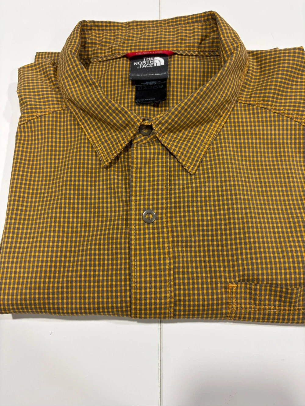 The North Face Men's Short-Sleeve Button-Down Shirt - Mustard Check